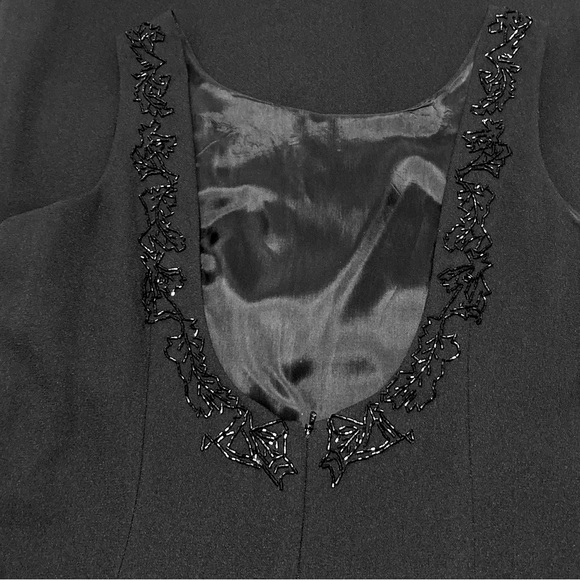 Carole Little Classic Black Maxi Embellished Dress With Stunning Plunging Back - Picture 6 of 11